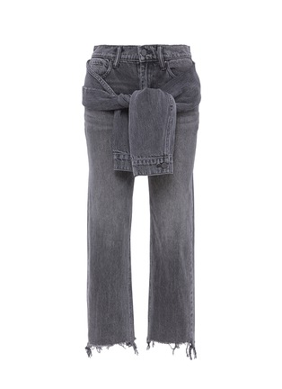 Main View - Click To Enlarge - ALEXANDER WANG - Detachable sleeve tie cropped jeans