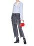Figure View - Click To Enlarge - ALEXANDER WANG - Detachable sleeve tie cropped jeans
