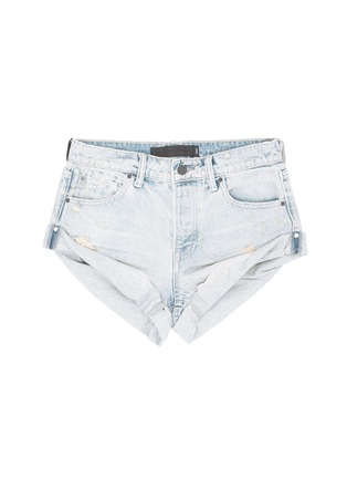 Main View - Click To Enlarge - ALEXANDER WANG - 'Hike' distressed roll cuff denim shorts