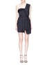 Main View - Click To Enlarge - ALEXANDER WANG - Deconstructed one-shoulder wool-mohair tuxedo dress