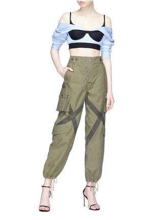 Figure View - Click To Enlarge - ALEXANDER WANG - Harness wash cargo army pants