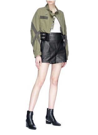 Figure View - Click To Enlarge - ALEXANDER WANG - Harness cropped army jacket