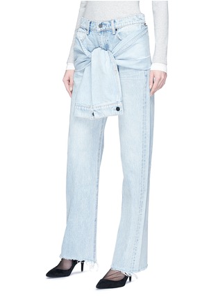 Front View - Click To Enlarge - ALEXANDER WANG - Detachable sleeve tie jeans