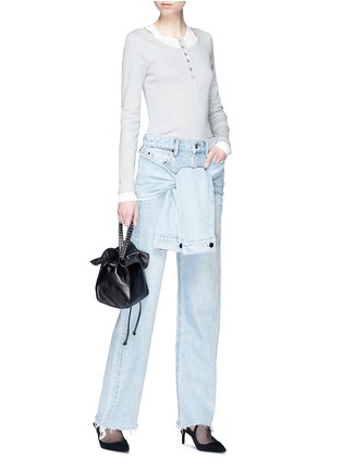Figure View - Click To Enlarge - ALEXANDER WANG - Detachable sleeve tie jeans