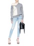 Figure View - Click To Enlarge - ALEXANDER WANG - Satin camisole top wool blend sweater