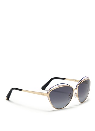 Figure View - Click To Enlarge - DIOR - 'Songe' rubber twist brow bar metal sunglasses