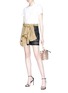 Figure View - Click To Enlarge - ALEXANDER WANG - Sleeve tie deconstructed trench leather skirt
