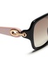 Detail View - Click To Enlarge - DIOR - 'Diorissimo 1N' leather temple acetate sunglasses
