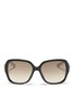 Main View - Click To Enlarge - DIOR - 'Diorissimo 1N' leather temple acetate sunglasses