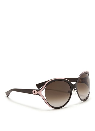 Figure View - Click To Enlarge - DIOR - 'Elle 1' metal curve suspended sunglasses