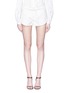 Main View - Click To Enlarge - SAINT LAURENT - Lace-up outseam lambskin leather shorts