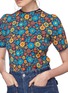 Detail View - Click To Enlarge - BALENCIAGA - Floral print scuba jersey top