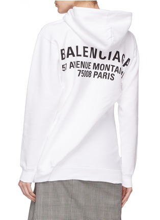 Back View - Click To Enlarge - BALENCIAGA - Convertible hem slogan print hoodie