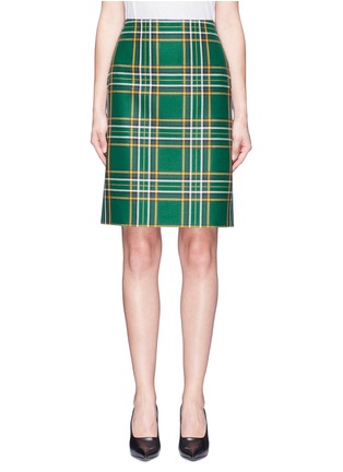 Main View - Click To Enlarge - BALENCIAGA - Tartan plaid virgin wool pencil skirt