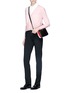Figure View - Click To Enlarge - THOM BROWNE  - Stripe sleeve cropped V-neck silk cardigan