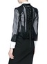 Back View - Click To Enlarge - THOM BROWNE  - Lace-up back tulle blazer