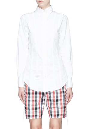 Main View - Click To Enlarge - THOM BROWNE  - Lace-up back poplin shirt