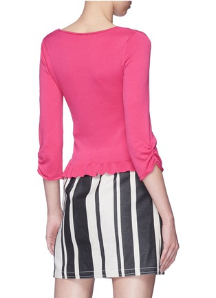 Back View - Click To Enlarge - TOPSHOP - Ruffle hem ruched knit top