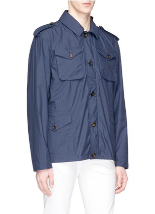 Front View - Click To Enlarge - LARDINI - 'Easy Wear' detachable hood jacket