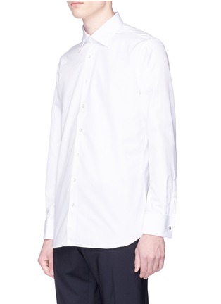 Front View - Click To Enlarge - LARDINI - Woven cotton tuxedo shirt