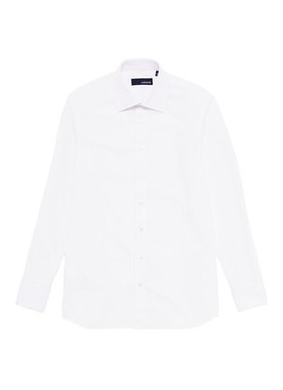 Main View - Click To Enlarge - LARDINI - Woven cotton tuxedo shirt