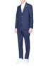 Front View - Click To Enlarge - LARDINI - 'Easy Wear' packable micro check wool suit