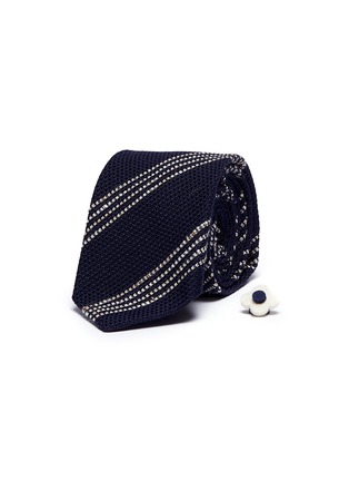 Main View - Click To Enlarge - LARDINI - Stripe cotton-silk knit tie