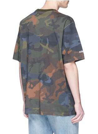 Back View - Click To Enlarge - HERON PRESTON - Cyrillic letter embroidered camouflage print T-shirt