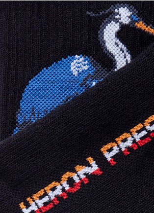 Detail View - Click To Enlarge - HERON PRESTON - Heron intarsia double cuff socks