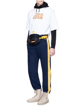 Figure View - Click To Enlarge - HERON PRESTON - Cyrillic letter outseam twill pants