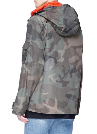 Back View - Click To Enlarge - HERON PRESTON - Two-in-one camouflage print hooded jacket