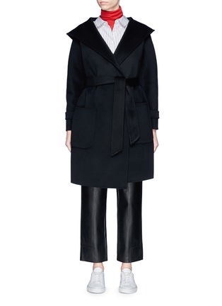 Main View - Click To Enlarge - CHRIS RAN LIN - Hooded wool-cashmere melton coat