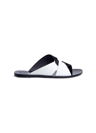 Main View - Click To Enlarge - ATP ATELIER - 'Allai' knot strap leather slide sandals