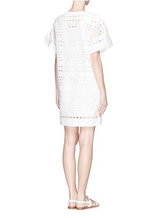 Back View - Click To Enlarge - SEE BY CHLOÉ - Eyelet cutout cotton poplin dress