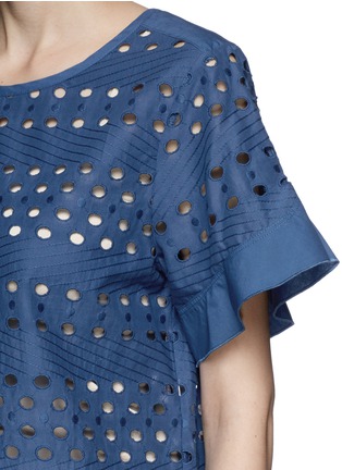 Detail View - Click To Enlarge - SEE BY CHLOÉ - Ruffle sleeve eyelet top