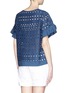 Back View - Click To Enlarge - SEE BY CHLOÉ - Ruffle sleeve eyelet top