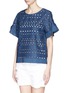 Front View - Click To Enlarge - SEE BY CHLOÉ - Ruffle sleeve eyelet top