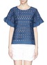 Main View - Click To Enlarge - SEE BY CHLOÉ - Ruffle sleeve eyelet top