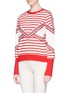 Front View - Click To Enlarge - SEE BY CHLOÉ - Colourblock stripe jersey pullover