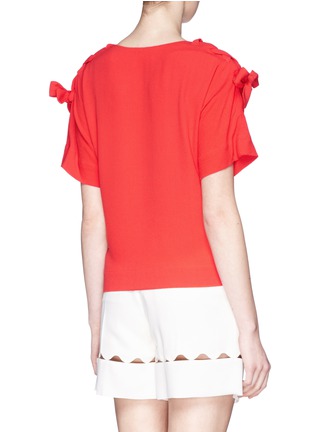 Back View - Click To Enlarge - SEE BY CHLOÉ - Ribbon trim textured crepe top