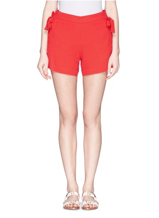Main View - Click To Enlarge - SEE BY CHLOÉ - Ribbon trim textured crepe shorts