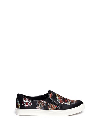Main View - Click To Enlarge - PEDDER RED - Skull print slip-ons