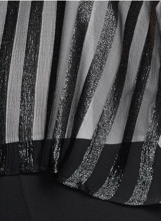 Detail View - Click To Enlarge - SANDRO - Sheer Bengal stripe romper