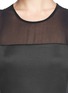 Detail View - Click To Enlarge - SANDRO - Sheer yoke low waist dress