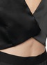 Detail View - Click To Enlarge - SANDRO - Satin crop top pleat combo dress
