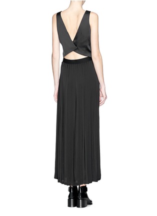 Figure View - Click To Enlarge - SANDRO - Satin crop top pleat combo dress