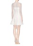 Back View - Click To Enlarge - SANDRO - Mesh Swiss dot guipure lace flare dress