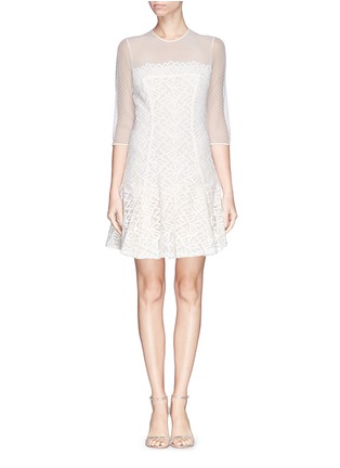 Main View - Click To Enlarge - SANDRO - Mesh Swiss dot guipure lace flare dress