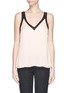 Main View - Click To Enlarge - SANDRO - Mesh V-neck trim charmeuse top