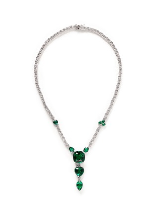 Main View - Click To Enlarge - CZ BY KENNETH JAY LANE - Cubic zirconia vertical drop necklace